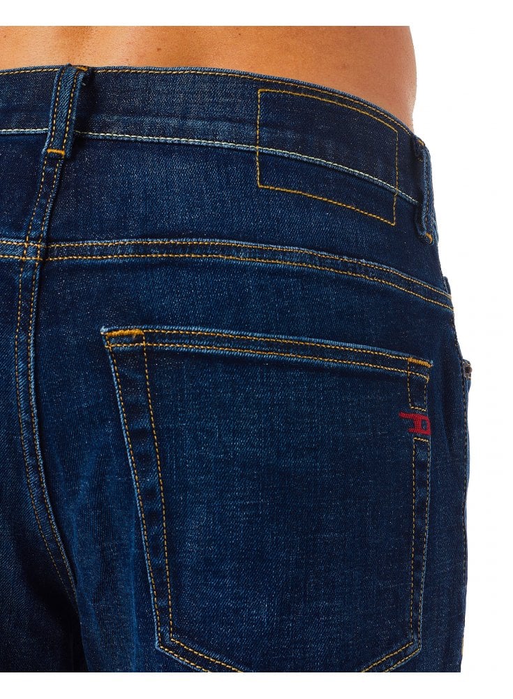 Diesel Mens Regular Fit Mid Waist Tapered Leg Jean Dark Blue 09b90