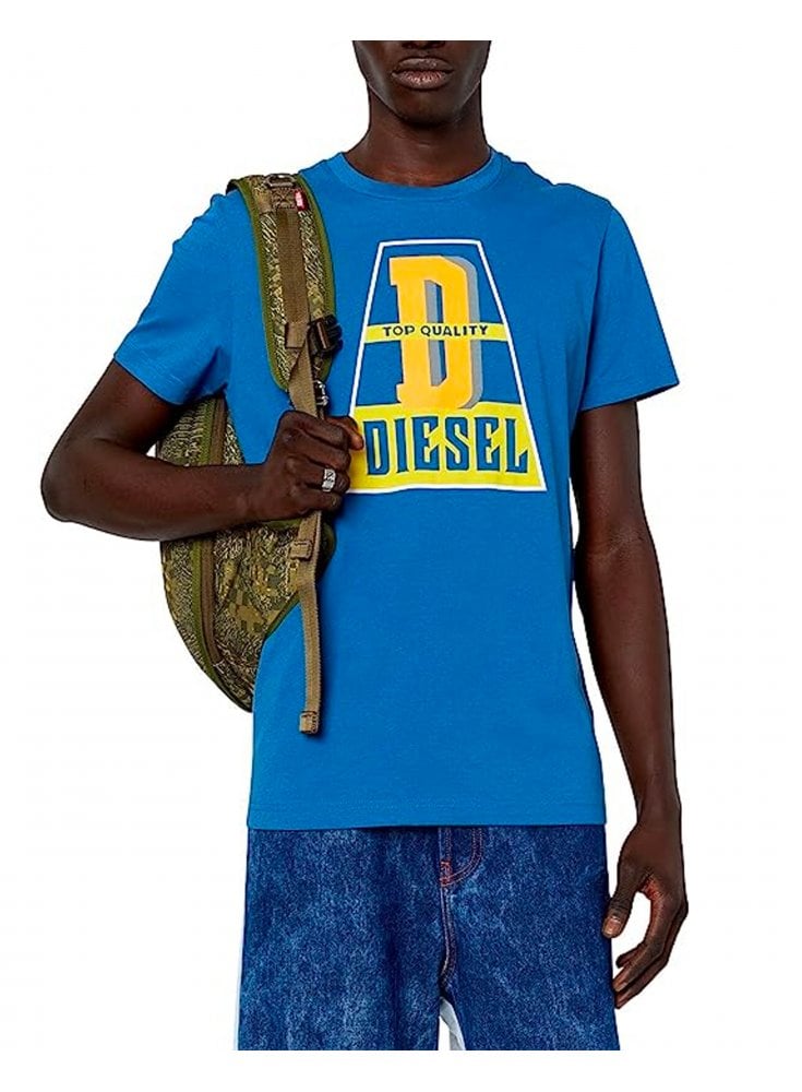 Diesel Mens T-Diegor T Shirt D Top Quality Blue