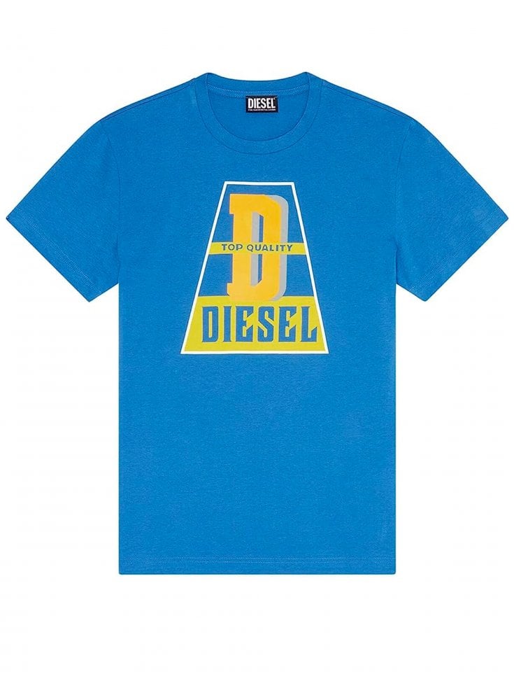 Diesel Mens T-Diegor T Shirt D Top Quality Blue