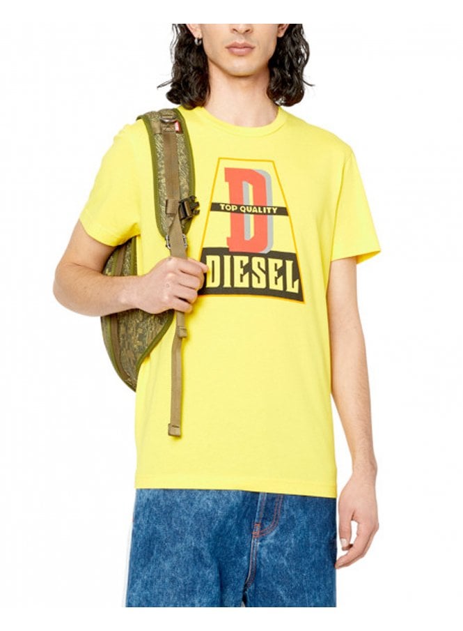 Diesel Mens T-Diegor T Shirt D Top Quality Yellow