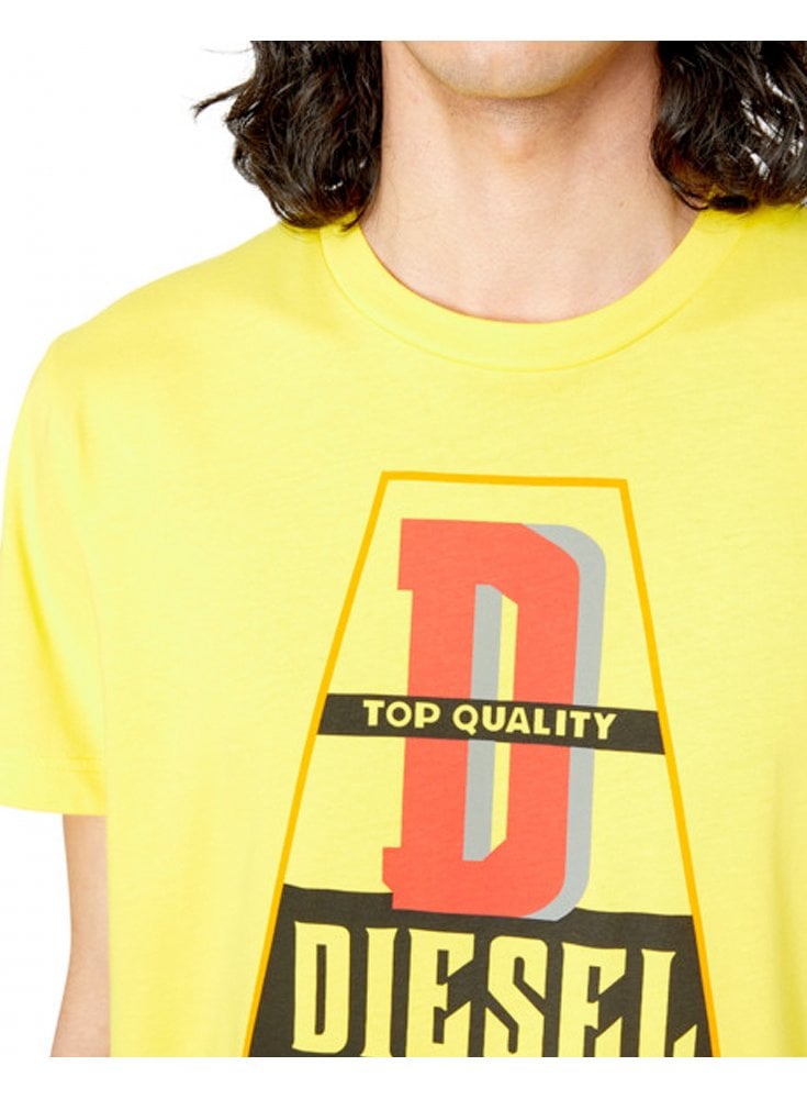 Diesel Mens T-Diegor T Shirt D Top Quality Yellow