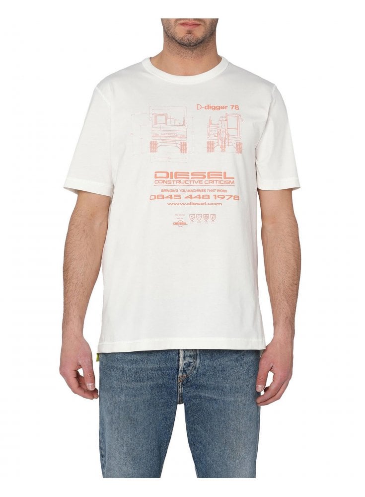 Diesel T-Just Slits G1 T Shirt Off White