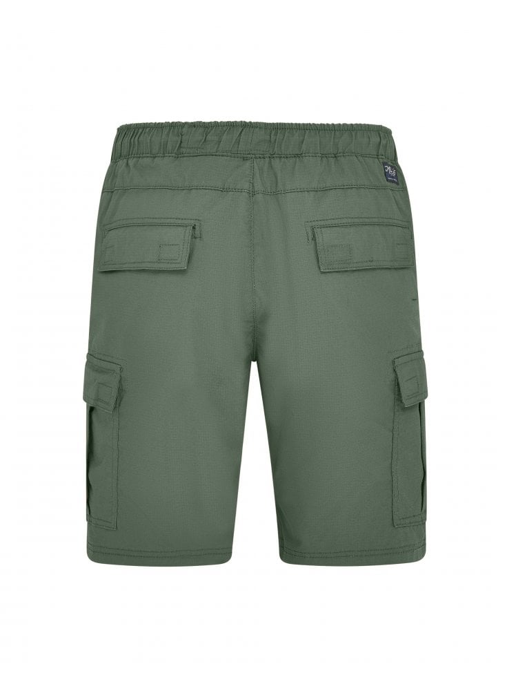 DML Tech Cargo Shorts Elasticated Waist Olive