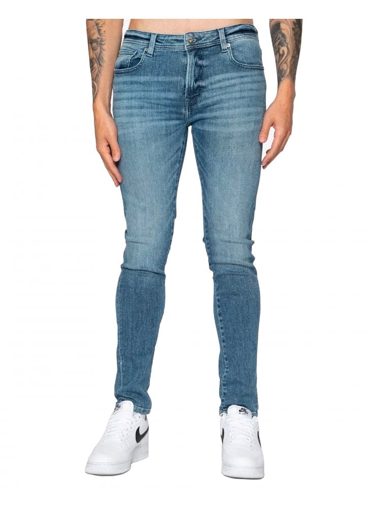 DML Flextreem Performance Stretch Skinny Fit Denim Jean Mid Blue