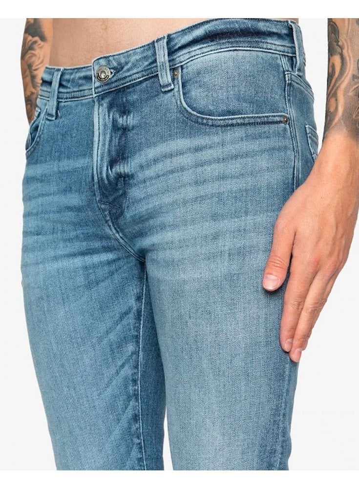 DML Flextreem Performance Stretch Skinny Fit Denim Jean Mid Blue