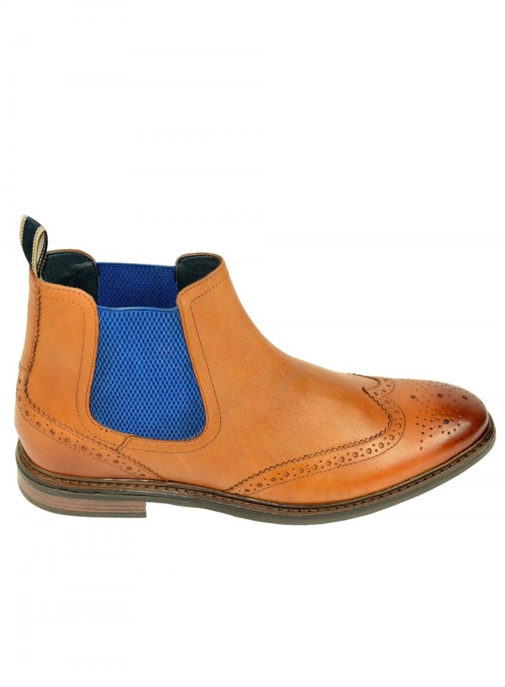 Front Henderson Brogue Chelsea Boot Tan