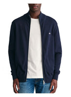 Gant Casual Cotton Full Zip Cardigan Evening Blue