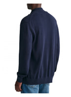 Gant Casual Cotton Full Zip Cardigan Evening Blue