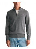 Gant Casual Cotton Half Zip Dark Grey Melange