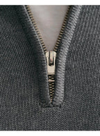 Gant Casual Cotton Half Zip Dark Grey Melange