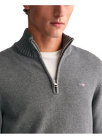 Gant Casual Cotton Half Zip Dark Grey Melange
