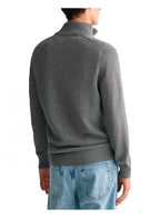 Gant Casual Cotton Half Zip Dark Grey Melange