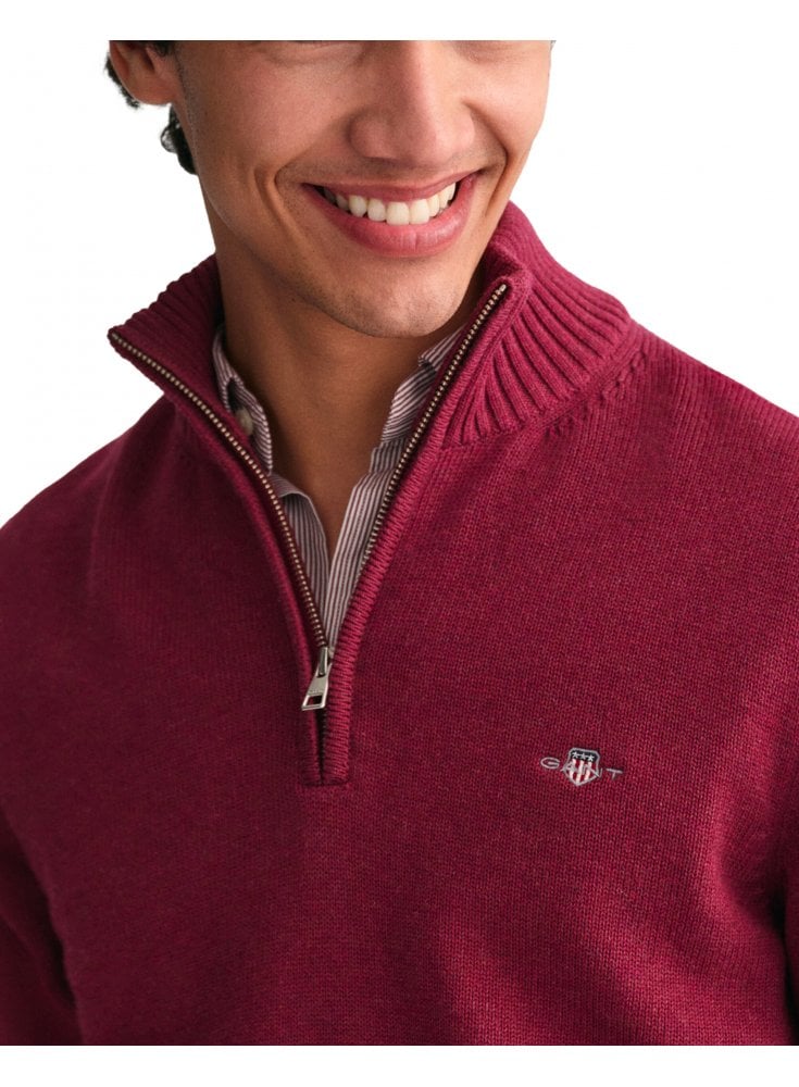Gant Casual Cotton Half Zip Plumped Red