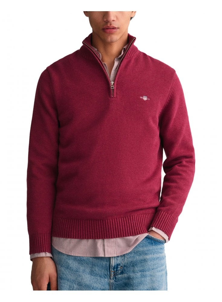 Gant Casual Cotton Half Zip Plumped Red