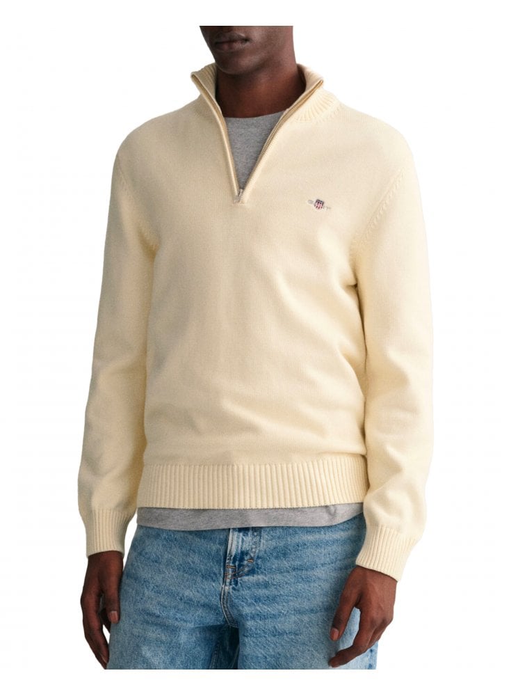Gant Casual Cotton Halfzip Cream