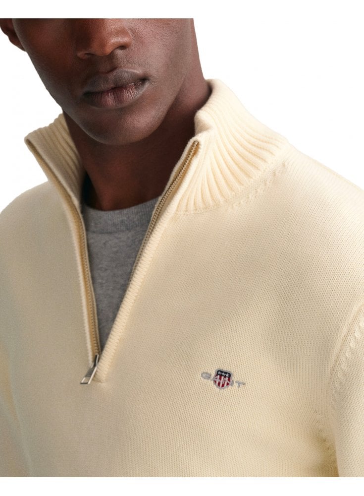 Gant Casual Cotton Halfzip Cream