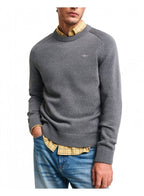 Gant Casual Cotton Saddle C Neck Jumper Dark Grey Melange