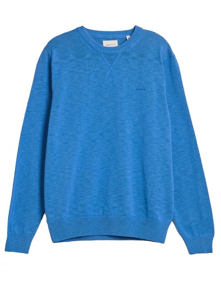 Gant Cotton Flamme C-neck Knitwear Rich Blue