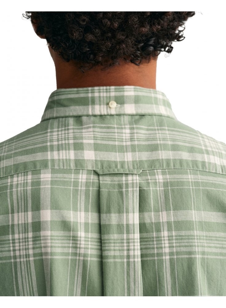 Gant Mens Regular Cotton Check Shirt Kalamata Green