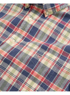 Gant Reg Cotton Linen Check Ss Shirt Dusty Blue Sea