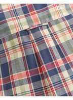 Gant Reg Cotton Linen Check Ss Shirt Dusty Blue Sea