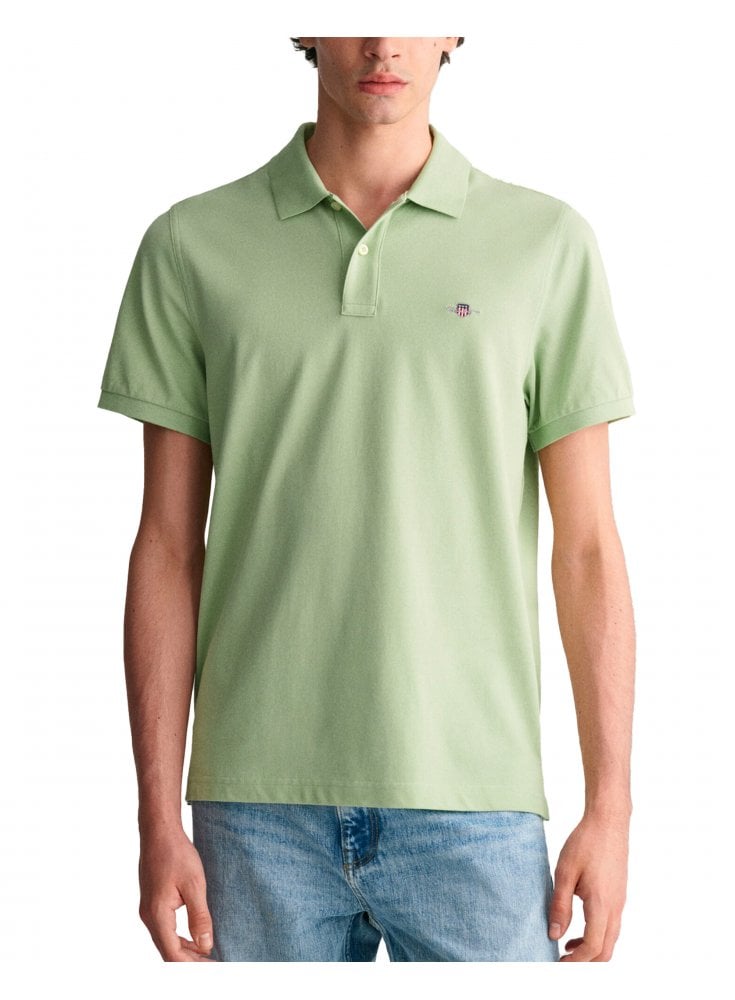 Gant Regular Fit Short Sleeve Pique Polo Milky Matcha
