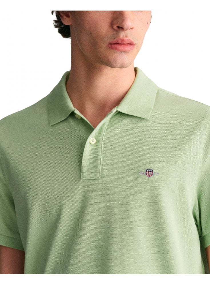 Gant Regular Fit Short Sleeve Pique Polo Milky Matcha
