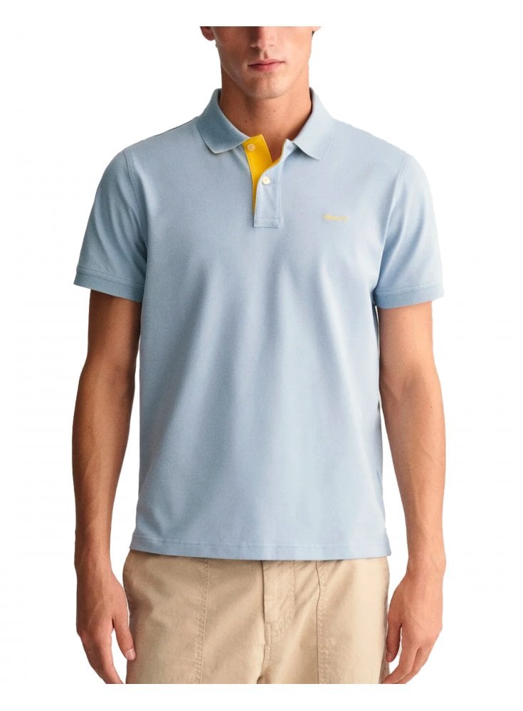 Gant Regular Pique Short Sleeve Rugger Polo Dove Blue