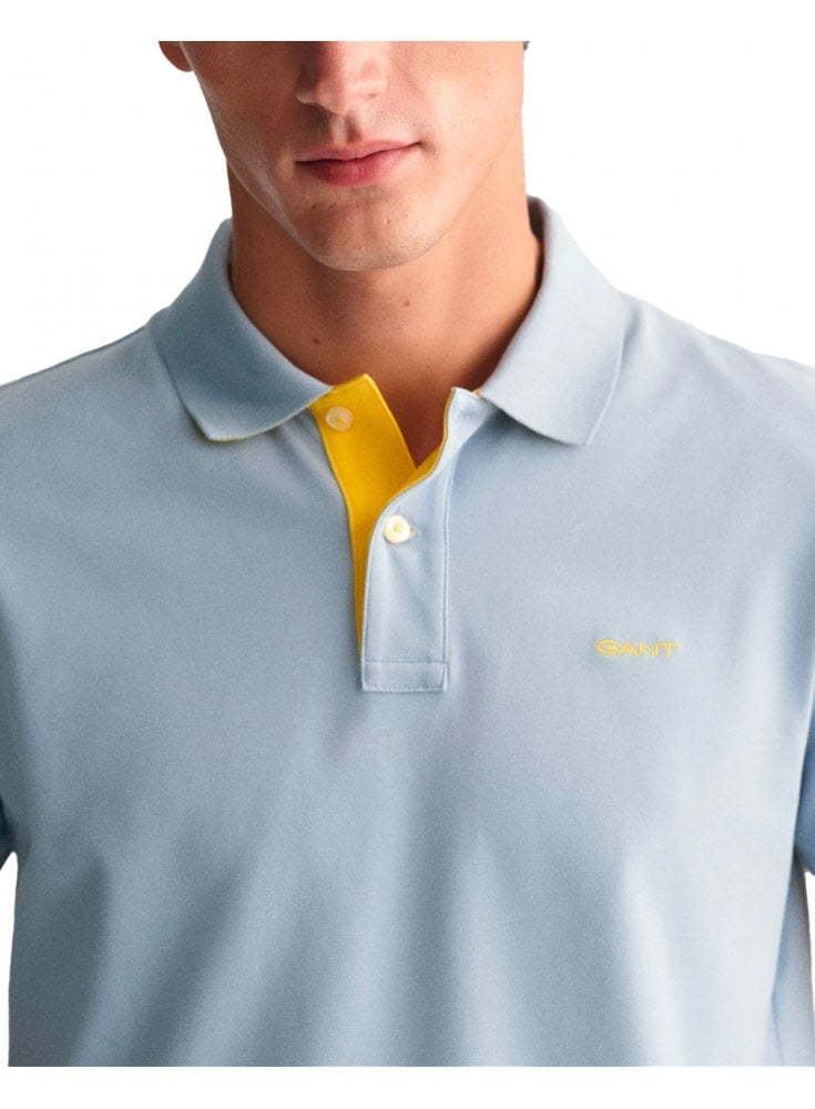 Gant Regular Pique Short Sleeve Rugger Polo Dove Blue