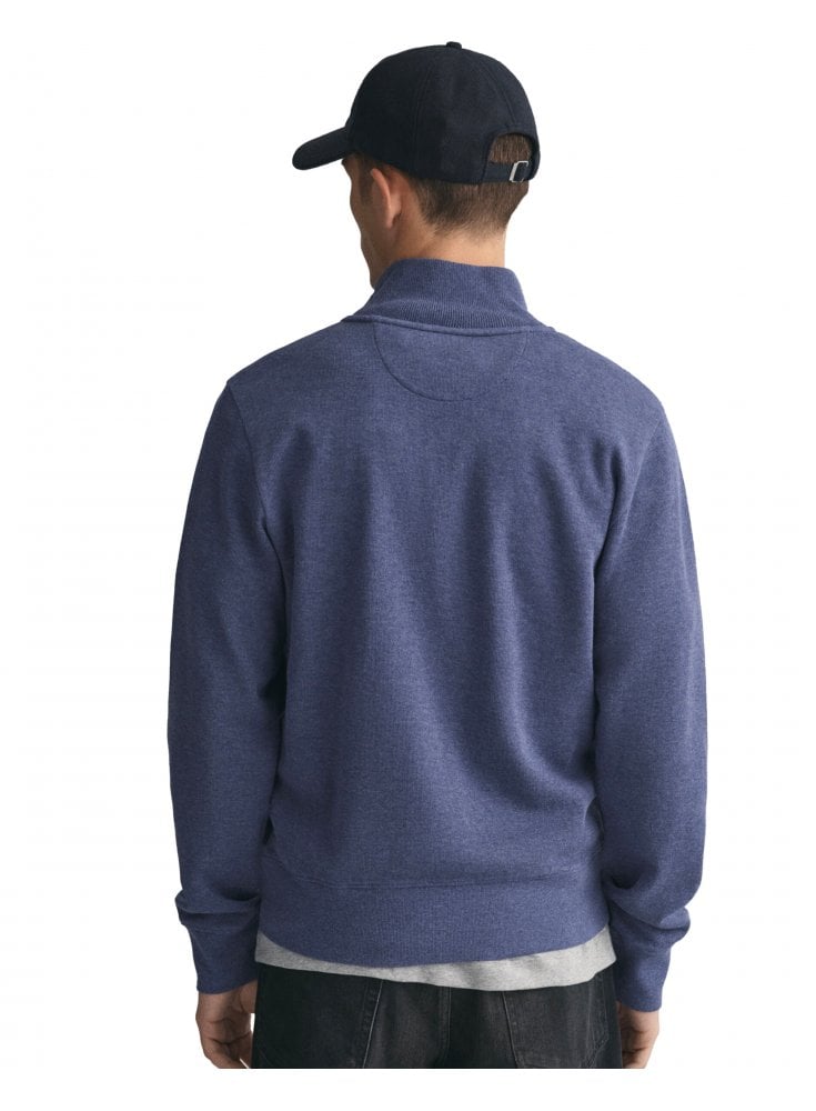 Gant Sacker Rib Half Zip Dark Jeans blue Melange