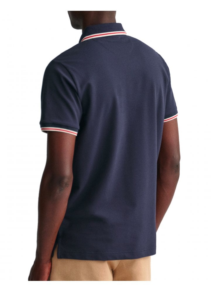 Gant tipping collar polo shirt EVENING BLUE