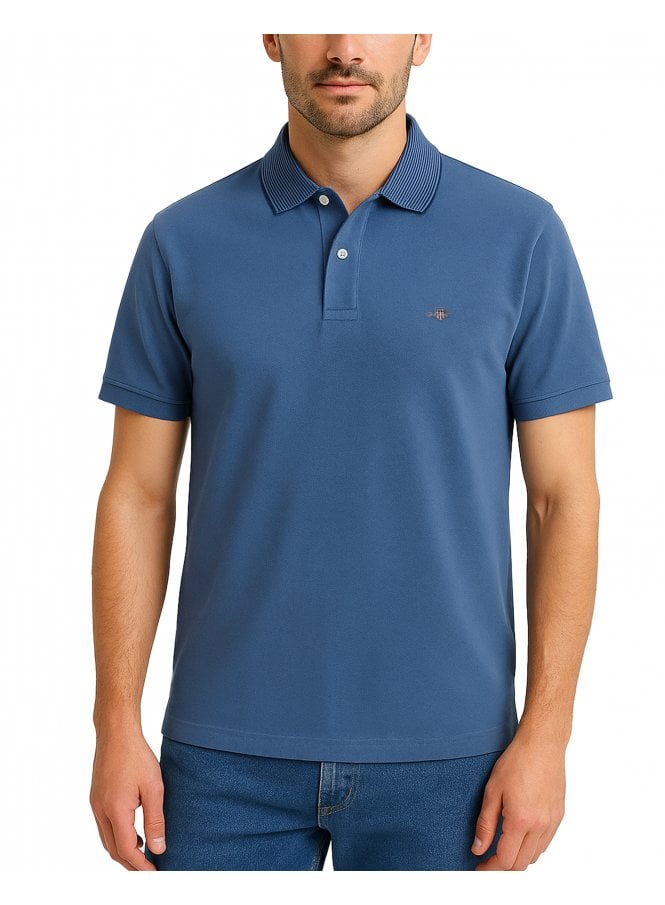 Gant Tipping Detail Polo Shirt Salty Sea