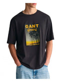 Gant Washed Graphic Tshirt Ebony Black