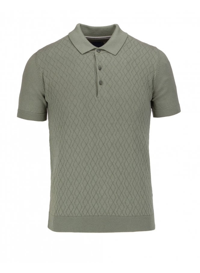 Guide Cotton Sage Short Sleeve Knitted Polo Sage