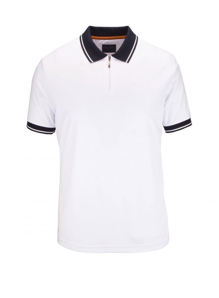 Guide London 1/4 Zip Polo Shirt White