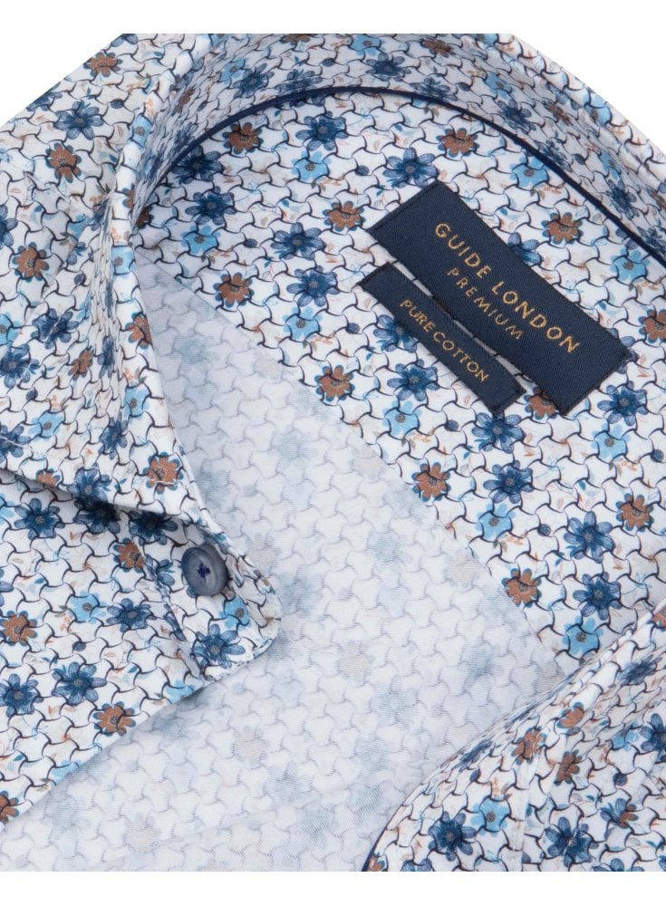 Guide London Cotton Multi Print Long Sleeve Shirt Multi