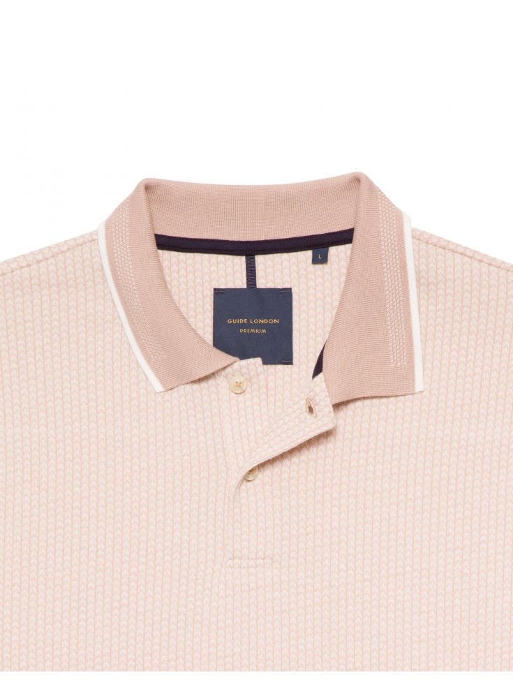 Guide London Jacquard Polo Beige