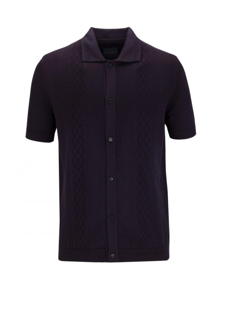 Guide London Short Sleeve Shirt Knitwear Shirt Navy