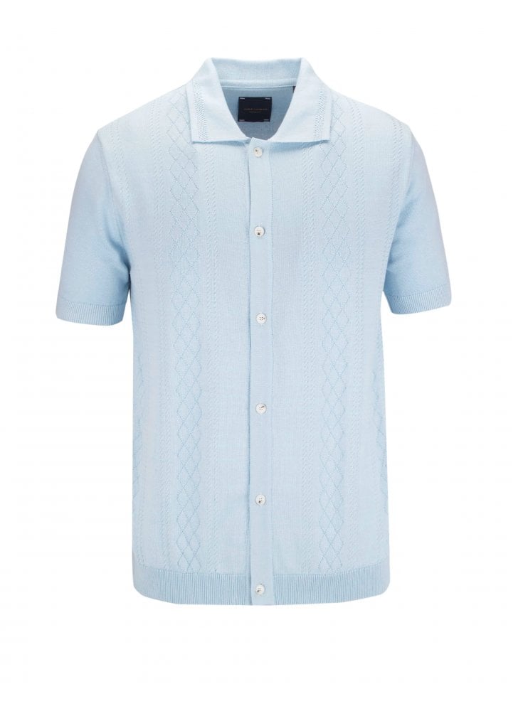 Guide London Short Sleeve Shirt Knitwear Shirt Sky