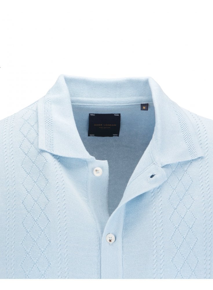 Guide London Short Sleeve Shirt Knitwear Shirt Sky