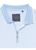 Guide London Sky White Jacquard Polo Shirt Sky/white