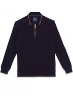 Guide Premium Long Sleeve Polo 1/4 Zip Sweater Navy