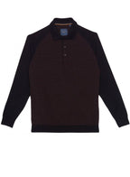 Guide Premium Long Sleeve Polo Knitted Sweater Black Brown