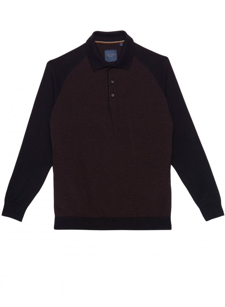 Guide Premium Long Sleeve Polo Knitted Sweater Black Brown