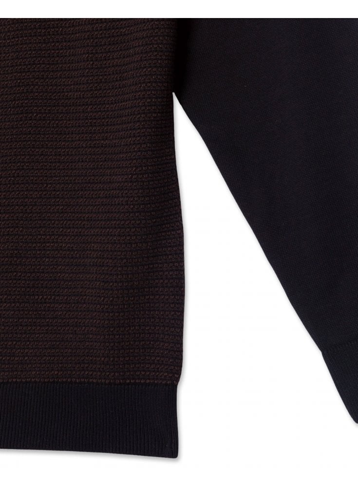 Guide Premium Long Sleeve Polo Knitted Sweater Black Brown