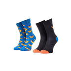 2-Pack Hot Dog Socks Gift Box, Black/Blue