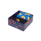 2-Pack Hot Dog Socks Gift Box, Black/Blue