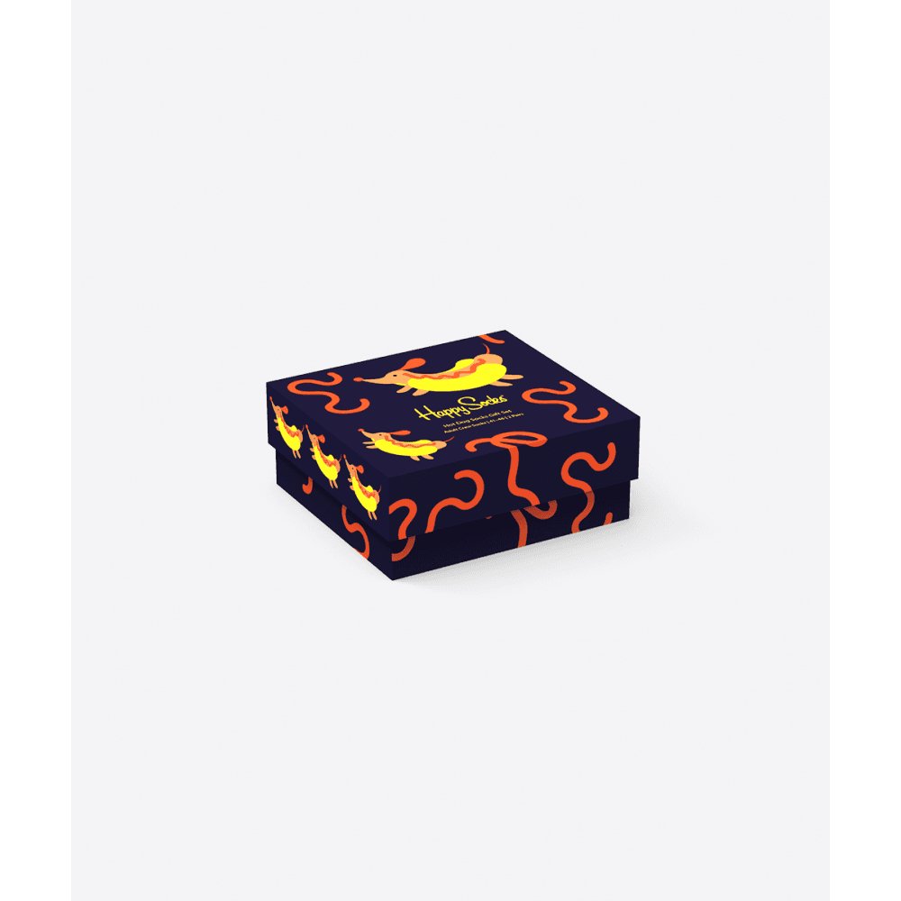 2-Pack Hot Dog Socks Gift Box, Black/Blue