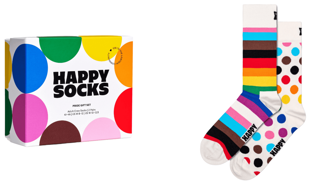 Happy Socks 2-Pack Pride Socks Gift Box, White