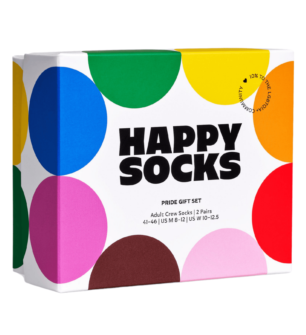 Happy Socks 2-Pack Pride Socks Gift Box, White